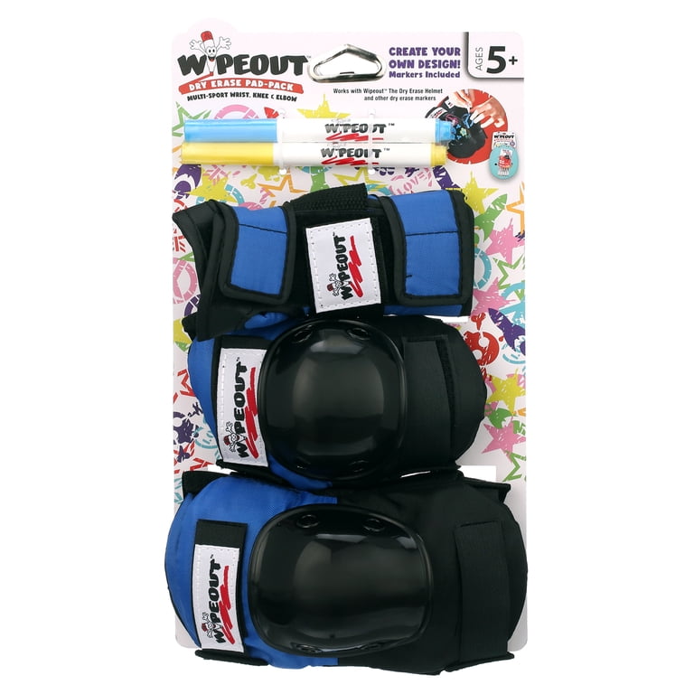 Wipeout 3 Pack Pad Set with Wrist Guards, Multi-Use Knee Pads and