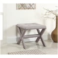 thumbnail image 3 of Best Master Fabric Upholstered Square Accent Bench in Neutral Gray/Nail Heads, 3 of 3