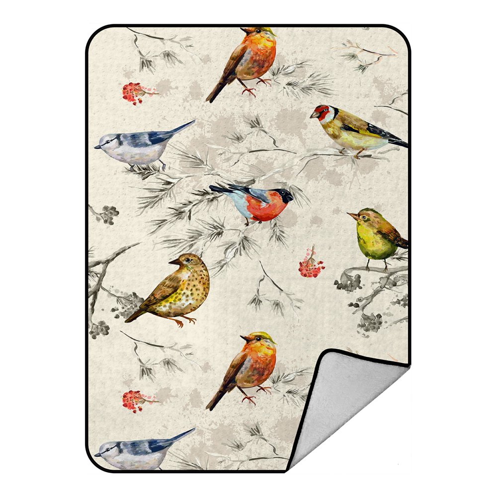 ECZJNT Little Birds Throw Blanket Fleece Blankets Plush Blanket 58x80 inch