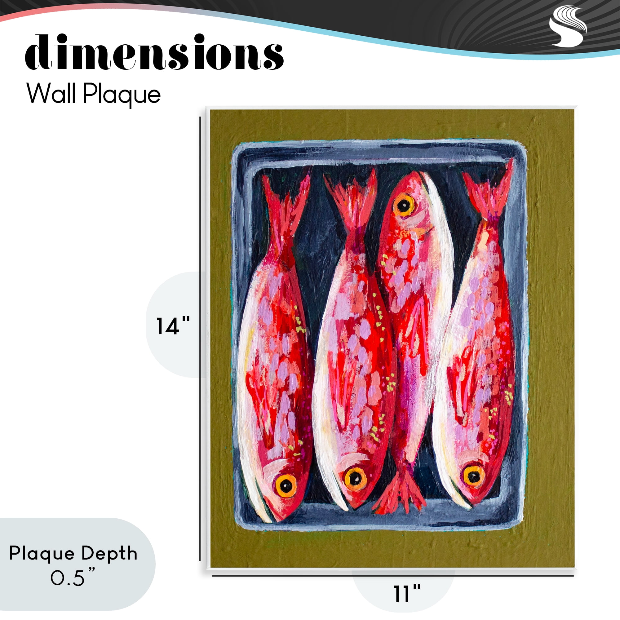 Stupell Industries Red Fish on a Platter Wall Plaque Art, design by Rachel Nerney