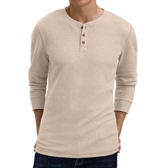 Gap Men's 100% Cotton Long Sleeve Jersey Henley T-Shirt (Oatmeal