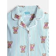 thumbnail image 2 of Wonder Nation Girls Long Sleeve Button Front Top and Pants with Eye Mask, 3-Piece Sleep Set, Sizes 4-18, 2 of 3