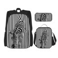 thumbnail image 1 of Balery Optical Zebra Illusion Mochila escolar 3 en 1 para niños: mochila resistente con lonchera térmica y estuche para lápices. Mochila escolar para niños y niñas., 1 of 7