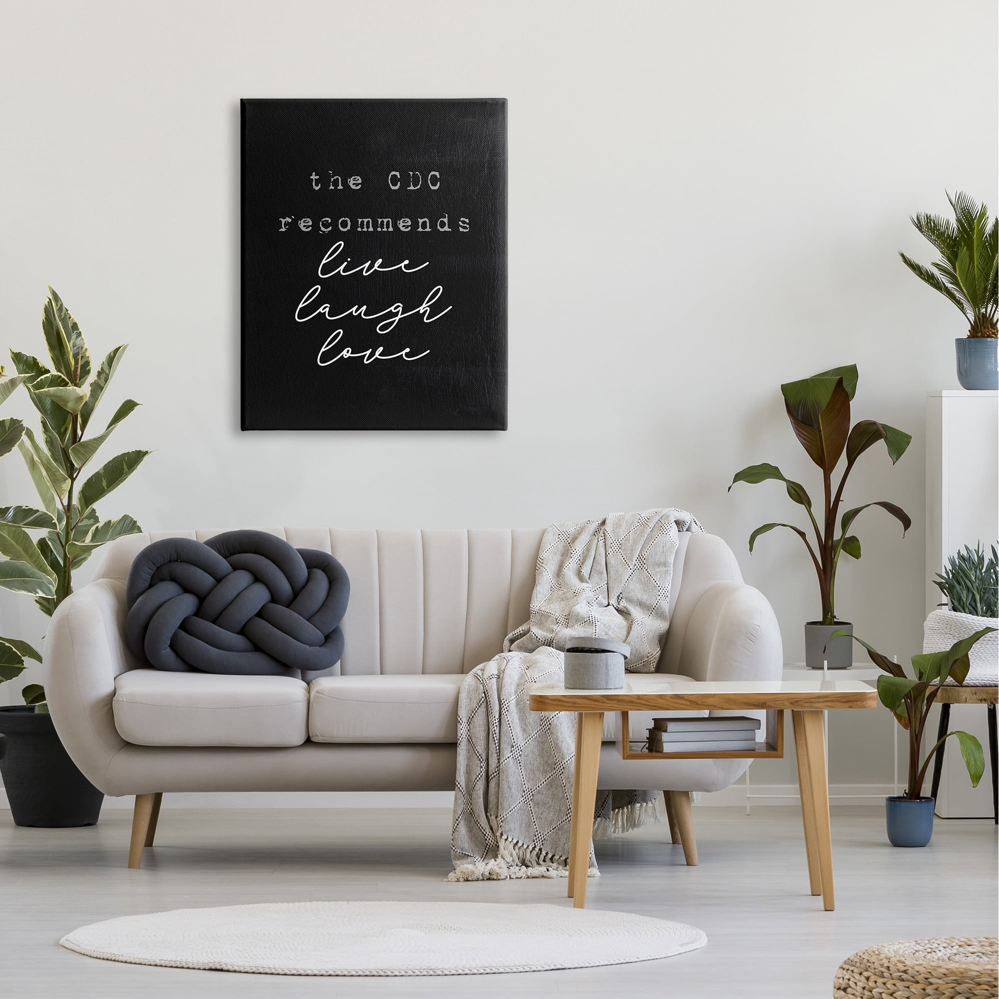 Stupell Industries CDC Recommends Live Laugh Love Funny Phrase Happiness Graphic Art Gallery-Wrapped Canvas Print Wall Art, 30x40, by Lil' Rue