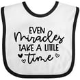 thumbnail image 3 of Inktastic Baby Even Miracles Take a Little Time Boys or Girls Baby Bib, 3 of 4