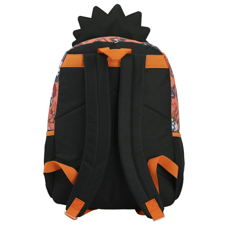 Naruto Anime Character Print Orange and Black 5-Piece Backpack Set For Boys  