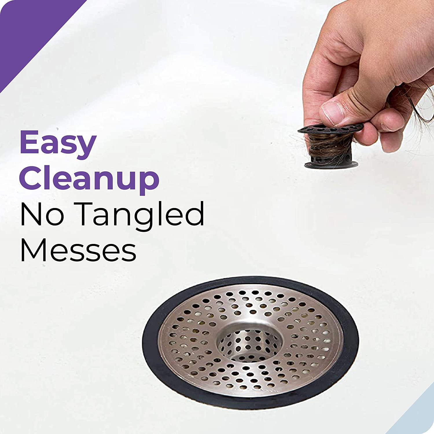 ShowerShroom Ultra Edition Brushed Stainless Steel Drain Protector, 1 Pack