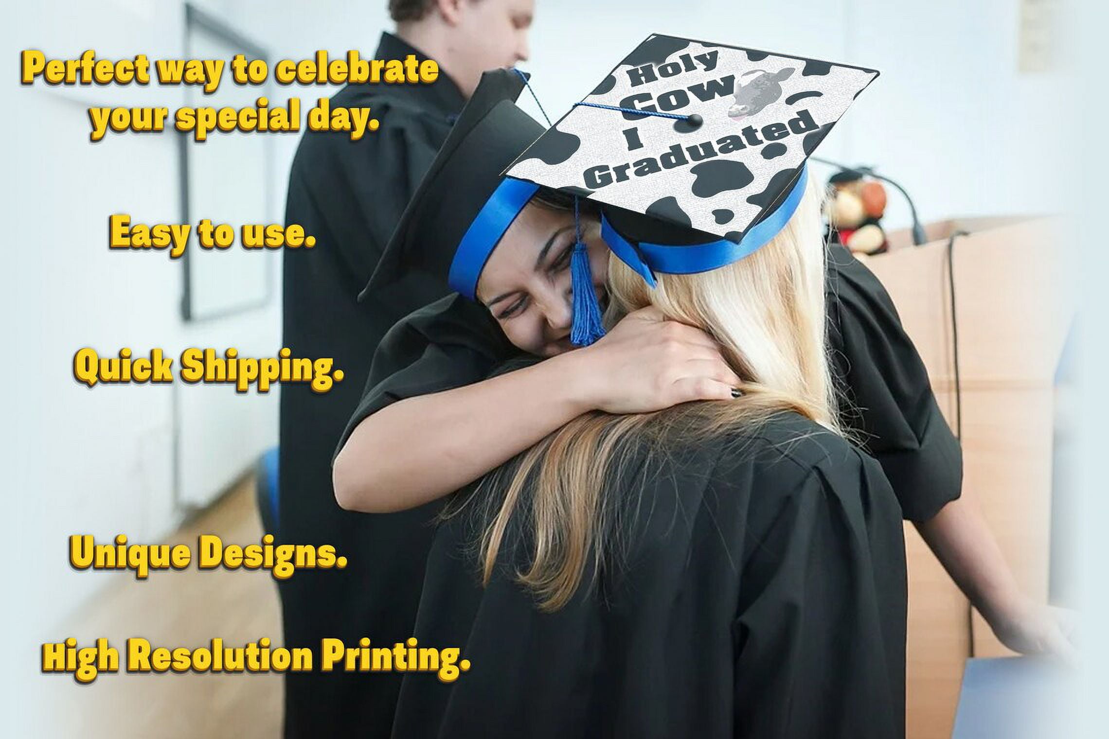 Holy Cow, I Graduated, Graduation Cap Topper Decoration, Graduation Gift