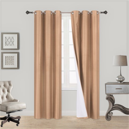 EID TAUPE BROWN Insulated Lined Blackout Grommet Window Curtain Panel PAIR 