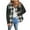 Black, variant on Oplxuo Plaid Patchwork Denim Jackets for Women Long Sleeve Shirt Jacket Loose Button Down Jean Shacket with Pockets
