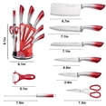 thumbnail image 7 of Kitchen Knife Set, 9-Pieces Red Gradient Handle Knife Block Set with Rotatable Holder, Ultra Sharp Professional Chef Knife Set, Stainless Steel Knives Set for Kitchen Home Apartment, 7 of 7
