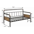 thumbnail image 3 of Tamaño individual - size daybed con cabecero: sturdy metal y mdf, ideal para para sala de estar, dormitorio o guest room, fácil montaje, brown, 3 of 9