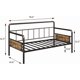 thumbnail image 3 of Tamaño individual - size daybed con cabecero: sturdy metal y mdf, ideal para para sala de estar, dormitorio o guest room, fácil montaje, brown, 3 of 9