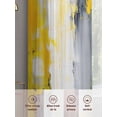 thumbnail image 6 of Yellow Gray Brush Sheer Curtains 63 Inches Long 2 Panels Abstract Retro Light Filtering Semi Sheer Window Curtains Drapes for Bedroom Living Room 52"x63", 6 of 7