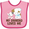 thumbnail image 3 of Inktastic My Grandad Loves Me Granddaughter Puppy Girls Girls Baby Bib, 3 of 4