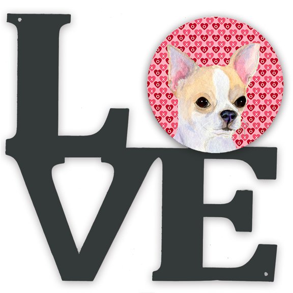Carolines Treasures SS4474WALV Chihuahua Hearts Love and Valentines Day Portrait Metal Wall Artwork LOVE 12X12