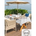 thumbnail image 4 of Outdoor Tablecloth with Umbrella Hole and Zipper, Farmhouse Wreath Rectangle Table Cloth 60x120 Inch Waterproof Tablecloth, Sweet Home Rustic Plants Texture Grey Wood Picnic Table Cover for Patio, 4 of 7