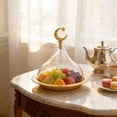 thumbnail image 4 of Xecvkr Serving Platter Golden Vintage Dome Cake Tray Stainless Steel Base Acrylic Cover Home Party Wedding Dining Food Display Decorative 1 Piece Gold, 4 of 6