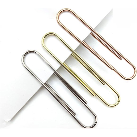 Yazoeia Paper Clips Large Size, 400Pieces, Office Clips 50Mm, Metal Clips for Paper Clamps Bulk for Office, Home, School,Gold CJC912-142674