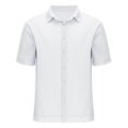 thumbnail image 5 of JSheng New Mens Short Sleeve Tops 2025 Fashionable Men's Temperament Casual Solid Color Transparent Short Sleeved Lapel Shirt White M, 5 of 5