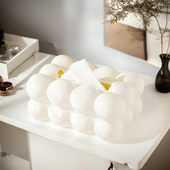 CQCYD under $5 Bubble Tissue Box Holder -Creative Tissue Box | Decorative Facial Paper Organizer Dispenser | Tissue Box Dispenser for Facial Tissue, Napkins, Dryer Sheets | for Home Bathroom Kitchen