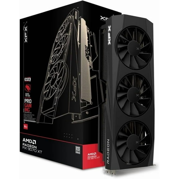 XFX AMD Radeon RX 9070 XT Quicksilver Triple Fan 16GB GDDR6 PCIe 5.0 Graphics Card