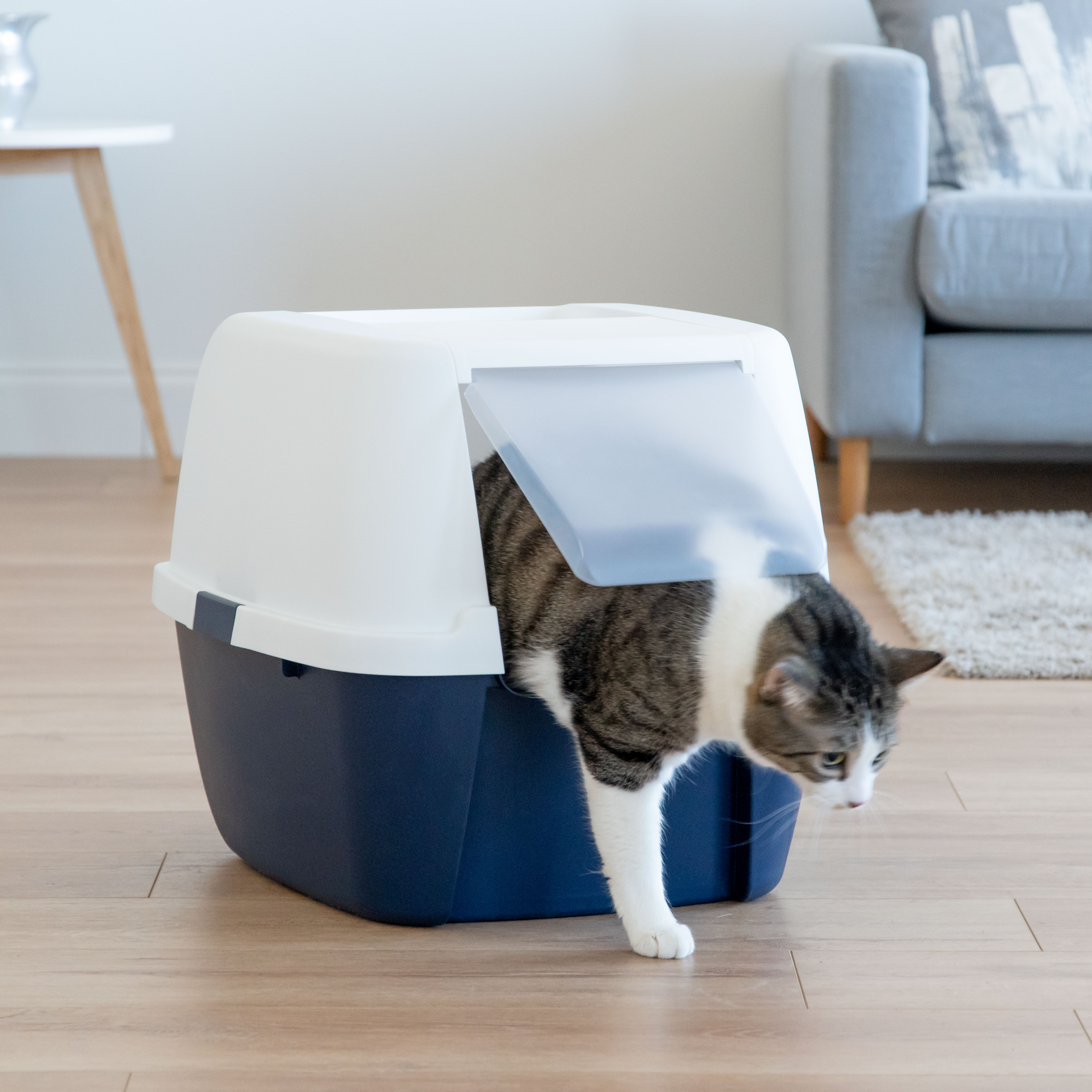 IRIS Large Covered Cat Litter Box with Front Door Flap photo 2