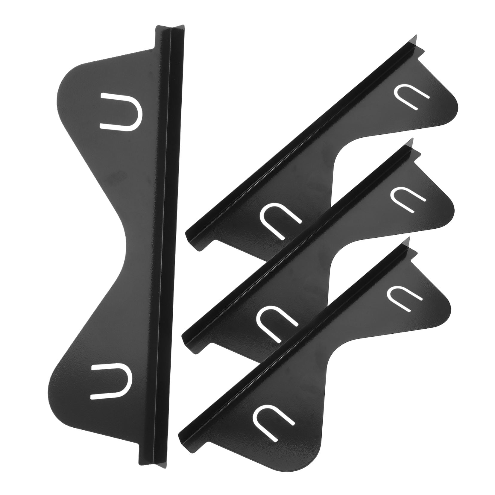 FUEENIRVA 4Pcs Stove Edge Gap Cover Stove Strips Black Stainless Steel for Gas Stove Easy Maintenance