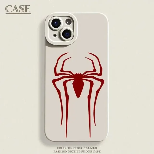 Marvel Spider Man Phone Case For iPhone 14 15 11 Pro Max XR XS X 7 8 Plus12 13 Mini Red Spider Logo Soft Silicone Back Cover DMH