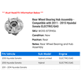 thumbnail image 2 of Rear Wheel Bearing Hub Assembly - Compatible with 2011 - 2015 Hyundai Sonata ELECTRIC/GAS 2012 2013 2014, 2 of 3