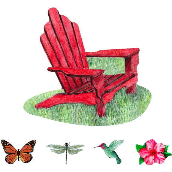 Screen Door Saver - Screen Magnets - Keep People and Pets from Running Into Screen Doors & Patch Small Holes with Screen Door Magnets - Made in USA - Red Chair - Pack of 2 (1 pair)