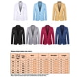thumbnail image 3 of Mens Casual Blazer Jackets Solid Color Slim Fit Long Sleeve Work Business Party Coat Black XS, 3 of 3