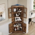 thumbnail image 5 of 6-Tier Corner Storage Cabinet with Doors – Space-Saving Floor Shelf for Bathroom, Kitchen, Living Room, Multi-Purpose Organizer for Small Spaces, 5 of 7