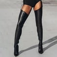 thumbnail image 3 of Primegos Women Stilettos Thigh Boots Over The Knee High Heel Boots Retro Sexy Pointed Toe Side Zipper Boots with Belt Buckle for Parties Nightclubs, 3 of 8