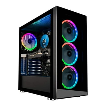 Foxtec Gaming Desktop Computer, Intel Core i7 up to 3.9GHz, 16GB RAM, 512GB SSD, 2GB GPU, 4x RGB Fan, Fast Wifi, Windows 11 Pro