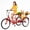 red, variant on MENGFANMIN Adult Tricycle 7 Speed, 24 Inch 3 Wheel Bikes Extended Rear Wheelbase Tricycle Wheel Bike with Rear Basket for Women Seniors Maximum Load 550lbs