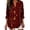 Brick Red, variant on Womens Cotton Linen Tops for Women Spring Summer V Neck Roll Up LongSleeve T Shirts Plain Graphic Tees