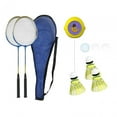 thumbnail image 3 of Equipo de entrenamiento de bádminton colgante con 3 pelotas para entrenamiento de fuerza, portátil, para principiantes Raquetas amarillas 2 piezas, 3 of 8