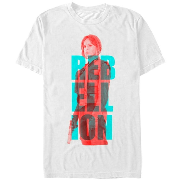 Men's Star Wars Rogue One Jyn Rebellion Font Graphic Tee White X Large