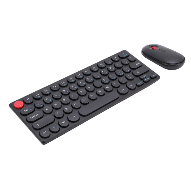 64 Key Retro Keyboard Mouse Combo, Auto Sleep Wireless Keyboard 1200dpi Mouse with Receiver, Full Size Keyboard Mouse Combo for Wins 7/8/10/11, for Laptop Desktop PC
