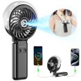 thumbnail image 1 of Ventilador nebulizador portátil HandFan, 5200 mAh, recargable, 34 ml, negro, 1 of 9