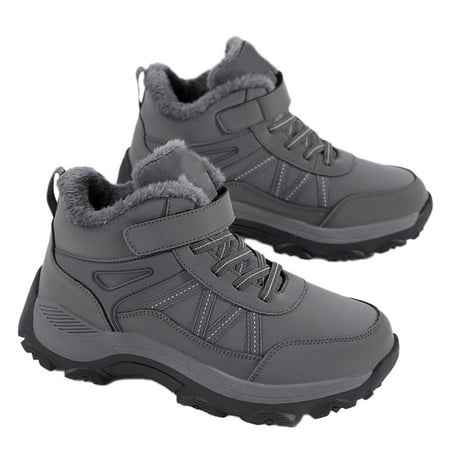 

Warm Snow Boots Plush Lined Hiking Shoes Sneakers Cotton Shoes For Womens Mens 37 Black Fangkenuo