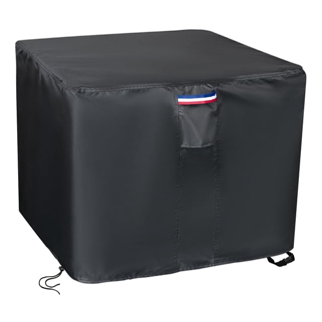 Topcover Propane Fire Pit Cover, 28 Inch Waterproof 600D Outdoor Gas Fire Table Cover for 26-28 Inch Firepit Table (Black - 28" x