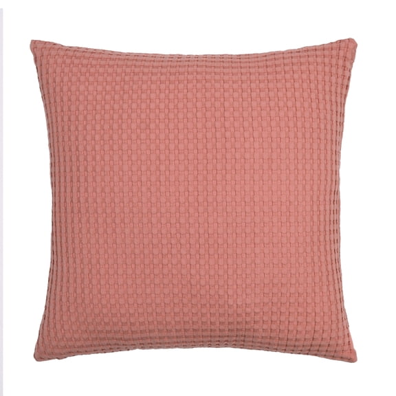 Mainstays Waffle Pillow Cover, 18" x 18", 2 pack, Terracotta Dream