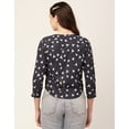 thumbnail image 2 of Moomaya Printed Short Top For Women V Neck Full Sleeve Regular Tunic Top, 2 of 8
