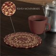 thumbnail image 4 of VHC Brands Classic Country Primitive Tabletop & Kitchen Jute Red Trivet, Burgundy Natural Tan 8", 4 of 7