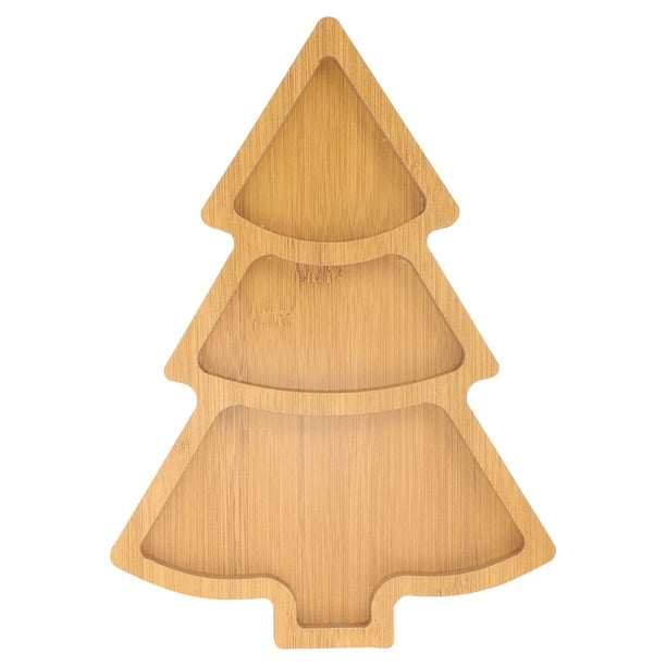 Plato de árbol de Navidad, plato de madera para salsas, plato para condimentos, cuenco para mojar sushi, plato para aperitivos