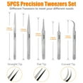 thumbnail image 7 of DEXIMRO Precision Tweezers, Stainless Steel Pointed Tweezers for Craft, Electronics, Soldering, Experimental Work, Jewelry-Making, Non-Magnetic Industrial Tweezers, 7 of 7