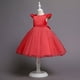 thumbnail image 4 of Vestido Para Niñas Ropa Para Niñas Bebés Falda Larga Sólido Princesa Bowknot Vestido De Rendimiento Vestido De Falda Rojo Odeerbi  LM103-4932, 4 of 6