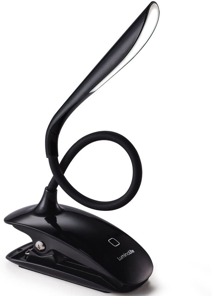 LuminoLite LED Clip Reading Light, Clip On Bed Headboard Book Light